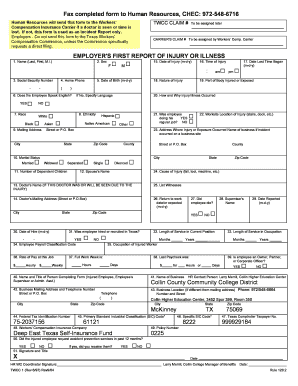 Employer's First Report of Injury or Illness