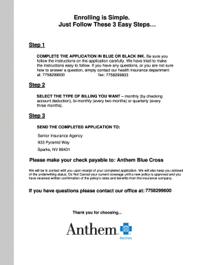 Anthem Dental Enrollment Form