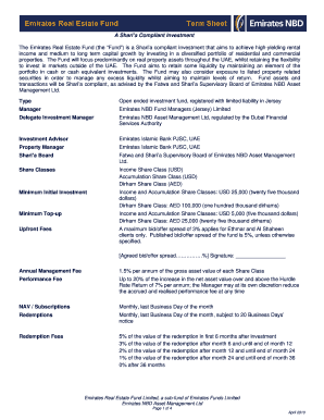 Emirates Real Estate Fund Investment Agreement