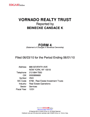 Form 4 Statement of Changes in Beneficial Ownership