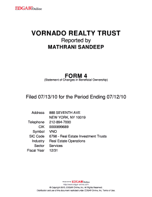 Form 4 Statement of Changes in Beneficial Ownership