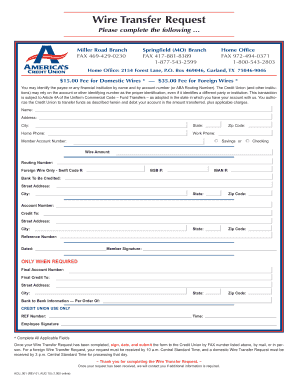 Wire Transfer Request Form