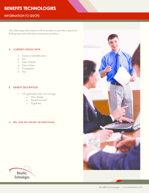 Benefits Technologies Quote Request Form