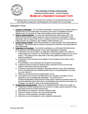 Informed Consent Form for Research