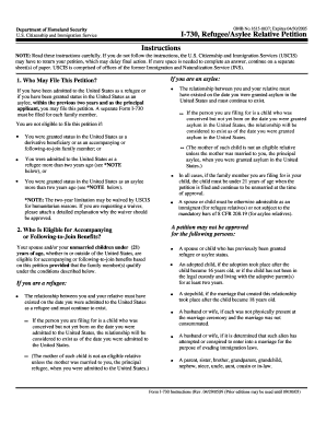 USCIS Form I-730 Refugee/Asylee Relative Petition