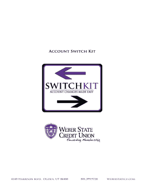 Weber State Credit Union Account Switch Kit
