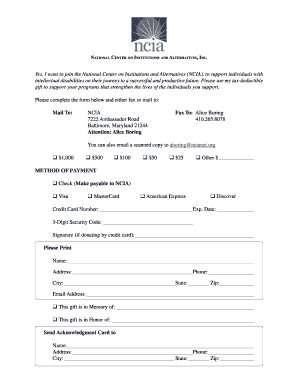 NCIA Donation Form
