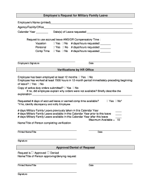 Employee’s Request for Military Family Leave