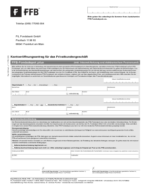 Kontoeröffnungsantrag für das FFB-Fondsdepot :plus