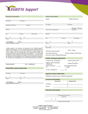EGRIFTA Support Program Patient Authorization Form