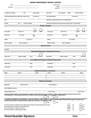 School Enrollment Form