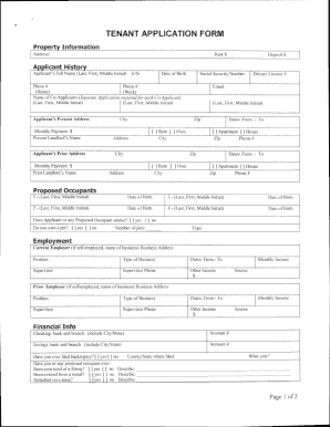 Tenant Application Form
