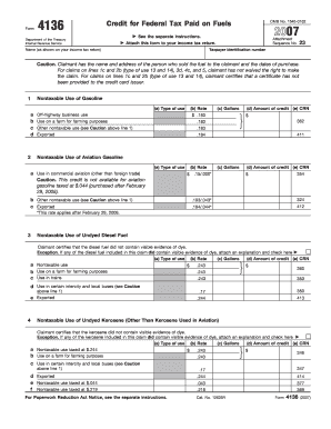 Form 4136 Credit for Federal Tax Paid on Fuels