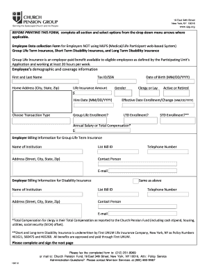Employee Data Collection Form for Insurance Enrollment