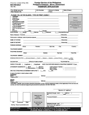 Philippine Passport Application Form