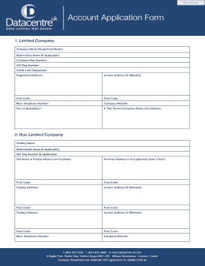 Account Application Form