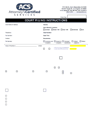 Court Filing Instructions