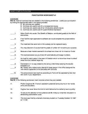 Punctuation Worksheet