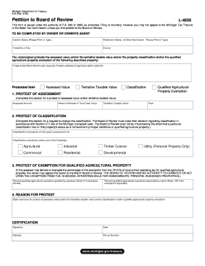 Michigan Property Tax Protest Form L-4035