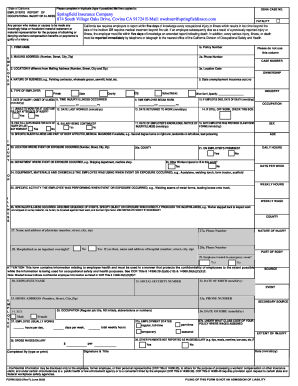 California Employer's Report of Occupational Injury or Illness