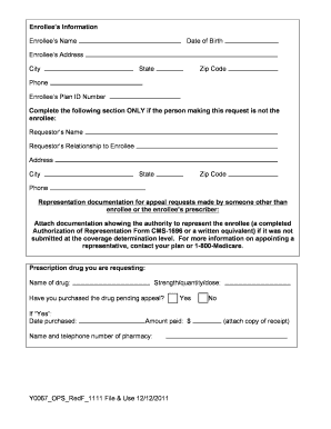 Medicare Prescription Drug Redetermination Form