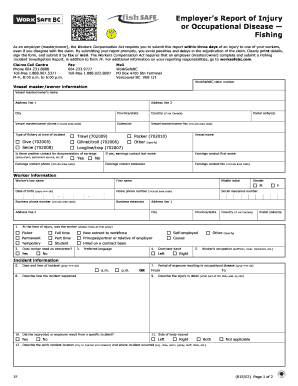 Employer’s Report of Injury or Occupational Disease — Fishing