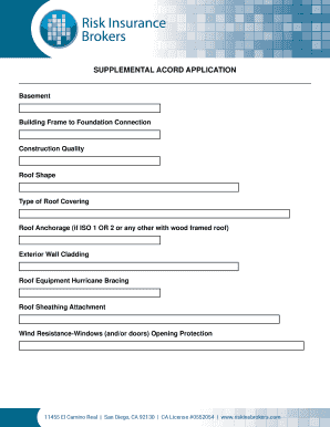 Supplemental ACORD Application
