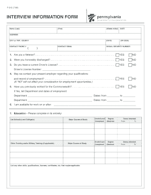 Interview Information Form
