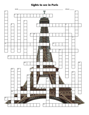 Paris Sightseeing Crossword Puzzle