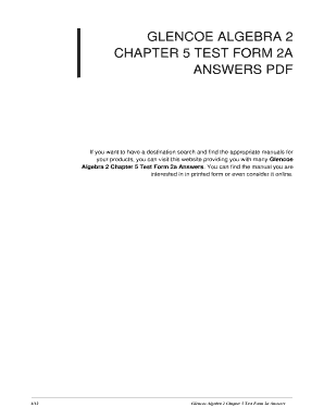 Glencoe Algebra 2 Chapter 5 Answer Key - Fill Online Printable Fillable Blank Pdffiller