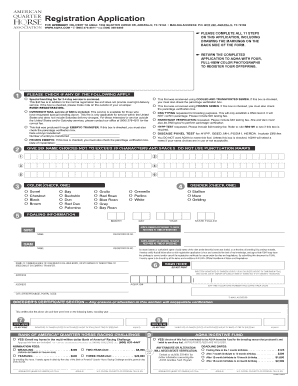 AQHA Offspring Registration Application