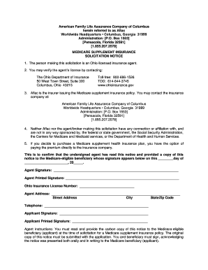 Medicare Supplement Insurance Solicitation Notice