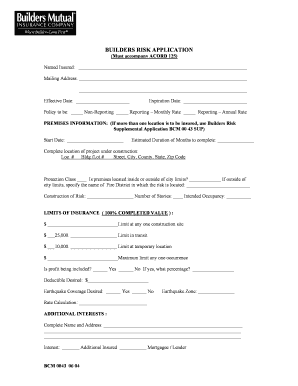 Builders Risk Application