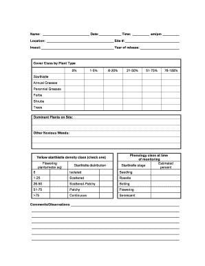 Yellow Starthistle Monitoring Form