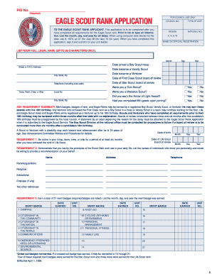 Eagle Scout Rank Application