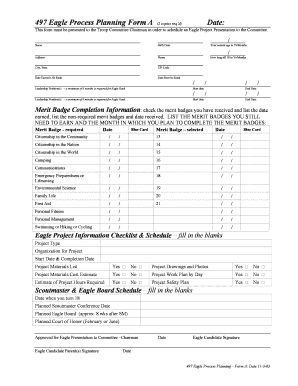 Eagle Process Planning Form A