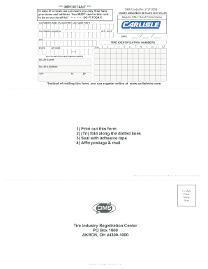 Tire Recall Registration Form