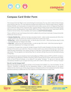 Compass Card Order Form