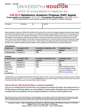 Satisfactory Academic Progress Appeal Form