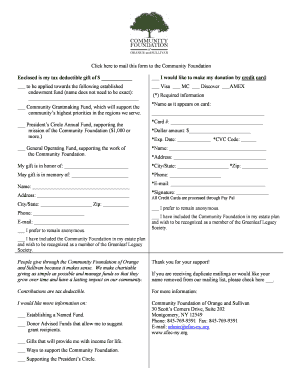 Community Foundation Donation Form