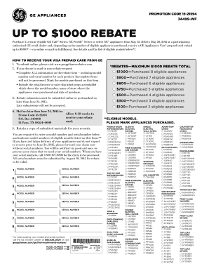 GE Appliances Rebate Form