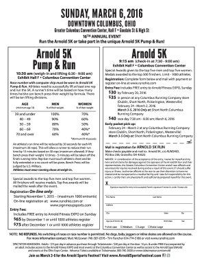 Arnold 5K Run Registration Form