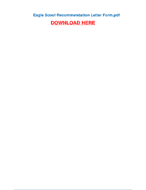 Eagle Scout Recommendation Letter Form