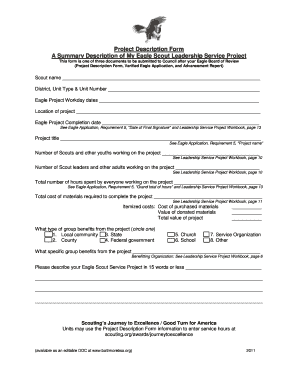 Eagle Scout Project Description Form