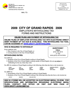 Grand Rapids Employer Withholding Tax Forms