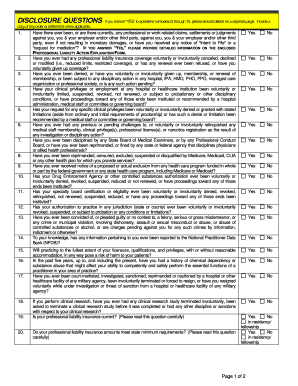 Professional Liability Disclosure Form