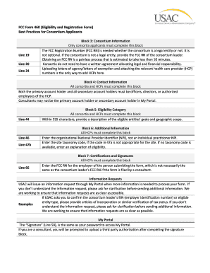 FCC Form 460 Eligibility and Registration