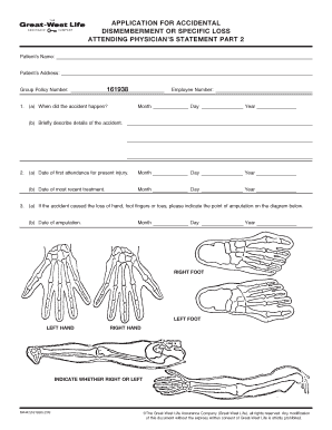 Attending Physician's Statement for Accidental Dismemberment