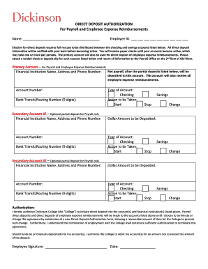 Direct Deposit Authorization Form