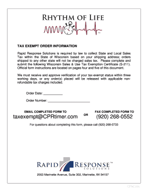 Wisconsin Sales and Use Tax Exemption Certificate